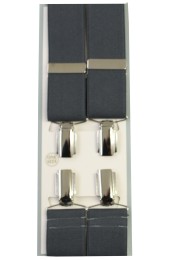 Erwin & Morris made in UK Slate Grey 35mm Nickel Feathered 4 Clip Braces
