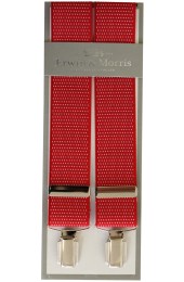 Erwin & Morris Made In UK Red & White Pin Dot 35mm 4 Clip Braces