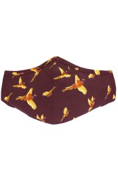 Wine Flying Pheasants Washable And Reusable 100% Cotton Face Mask 