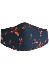 Navy Flying Pheasants Washable And Reusable 100% Cotton Face Mask 