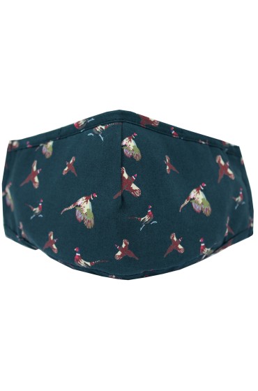 Navy Flying Pheasants 100% Cotton Washable And Reusable Face Mask 