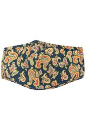 Navy Paisley 100% Cotton Washable And Reusable Face Mask 