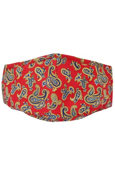 Red Paisley 100% Cotton Washable And Reusable Face Mask 