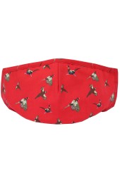 Red Flying Pheasants 100% Cotton Washable And Reusable Face Mask 