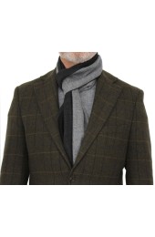 Erwin & Morris Black, Charcoal, Grey Striped Scarf Supplied In Gift Box