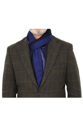 Erwin & Morris Navy & Blue Striped Scarf Supplied In A gift Box