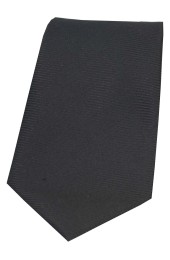 Soprano Black Horizontal Ribbed Polyester Tie