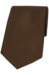 Soprano Brown Horizontal Ribbed Polyester Tie