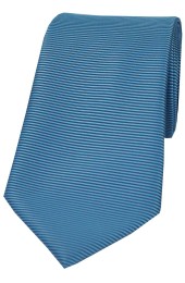 Soprano Mid Blue Horizontal Ribbed Polyester Tie