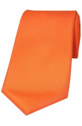 Soprano Orange Horizontal Ribbed Polyester Tie