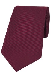 Soprano Plum Horizontal Ribbed Polyester Tie