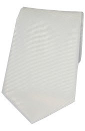 Soprano White Horizontal Ribbed Polyester Tie