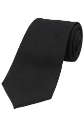 Soprano Plain Black Wool Rich Tie