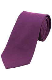 Soprano Plain Purple Wool Rich Tie